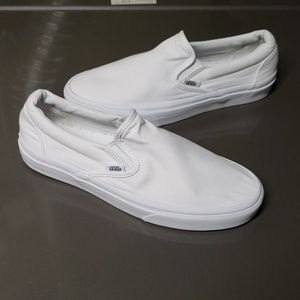 True White Slip-On Vans Women's Sz 9/Men's Sz 7.5